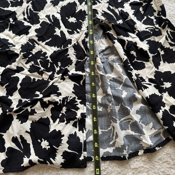 Gap NWT Puff Sleeve Smocked Midi Dress Black White Floral Large Cottage Prairie - Picture 9 of 9